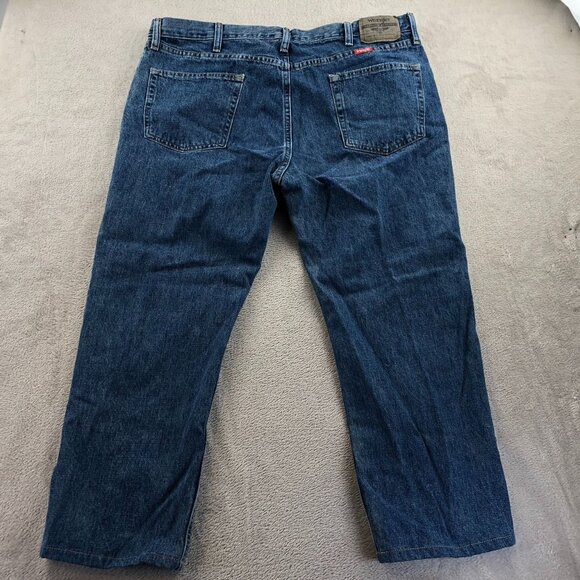 Wrangler Mens Work Jeans Size 38x30 Straight Leg Classic Relaxed Blue Denim - Picture 16 of 16